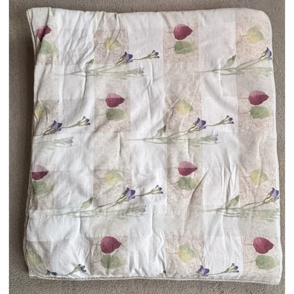 Vintage Croscill Home LaJolla Queen Comforter +Shams Set 3 Pc Beige Floral Tulip